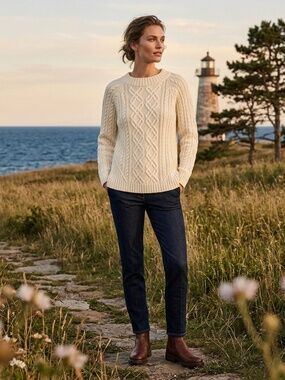 St. John Wool Cable Knit Sweater Size M